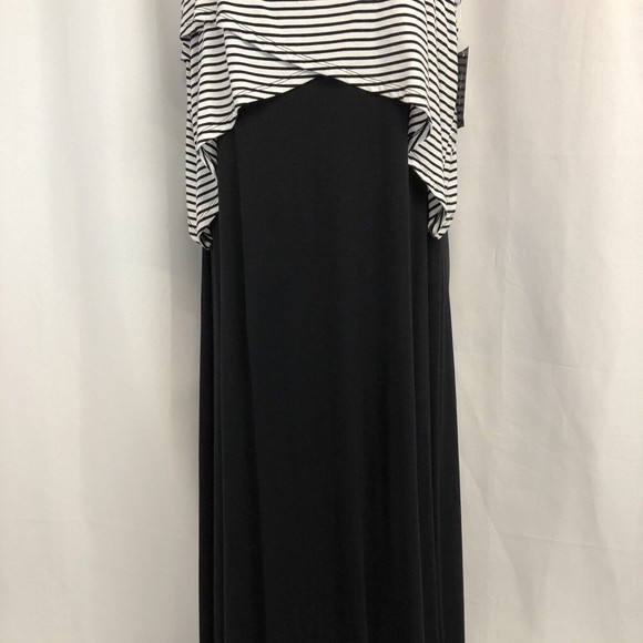 Style Co Womens Black White Medium Lagenlook Maxi Tank Sleeveless Long Dress NWT - Picture 5 of 13